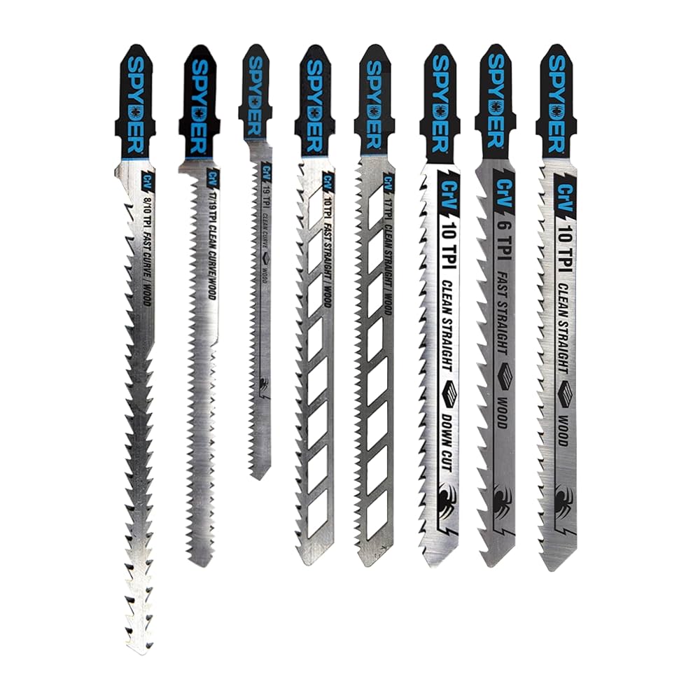 Spyder 8-Piece Jig Saw Blade Set for Wood, Skeleton, Single